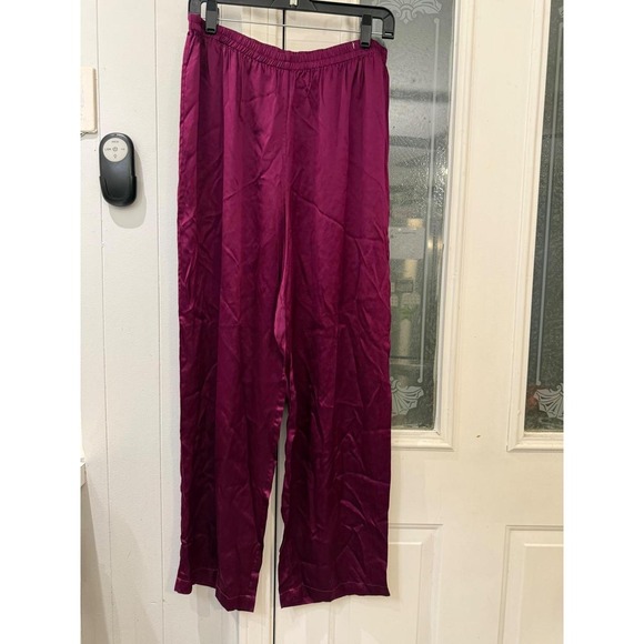 Other - Victorias Secret 100% Silk Pajama Pants Magenta Purple Gold Label Large